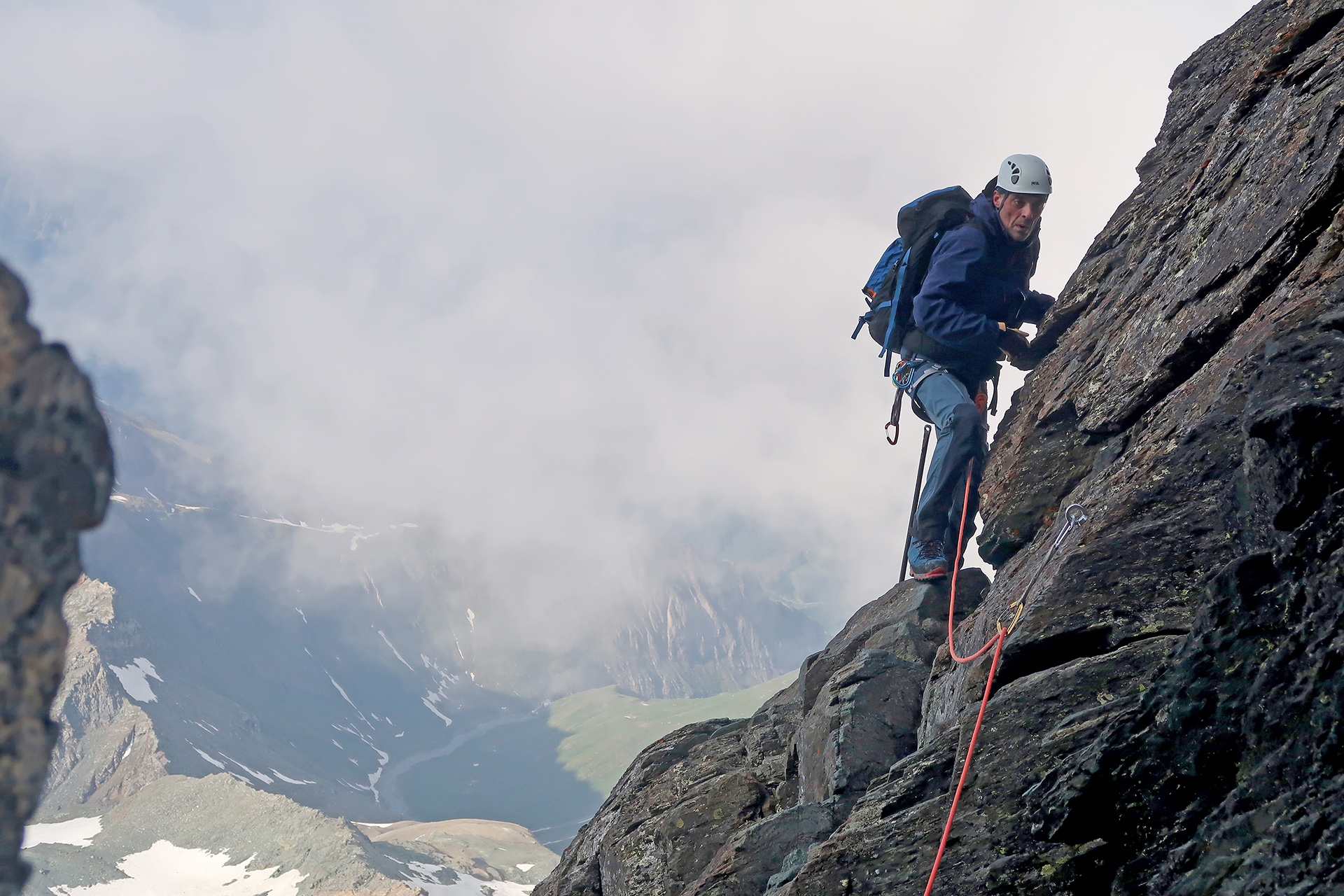 Vzpon z gorskim vodnikom po grebenu Studlgrat na Grossglockner
