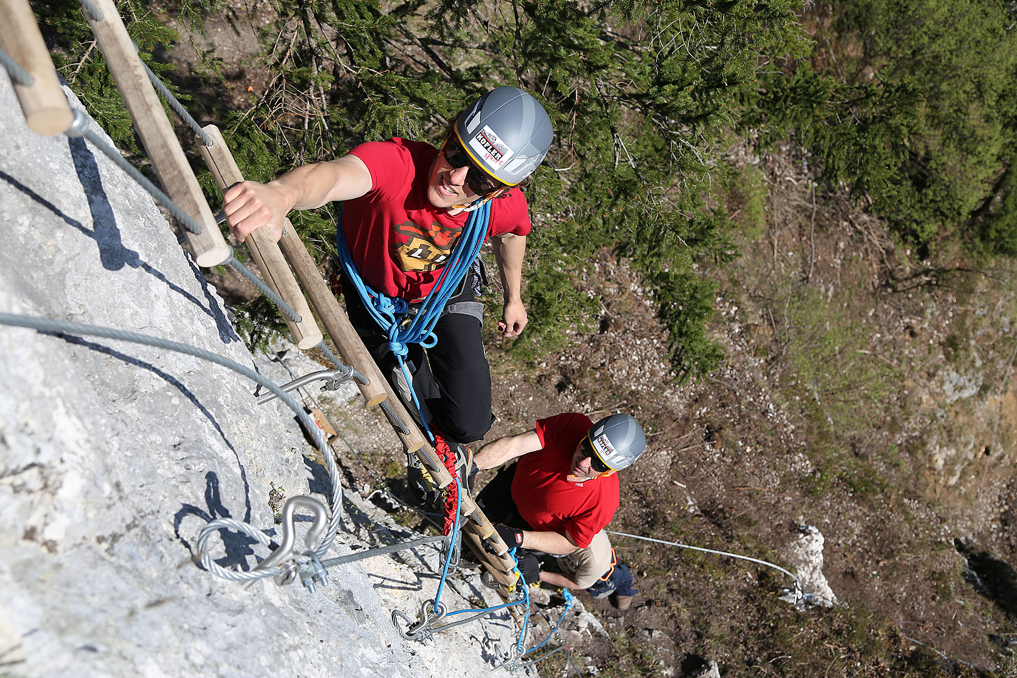 guided ascent with a mountain guide in via ferrata mojstrana