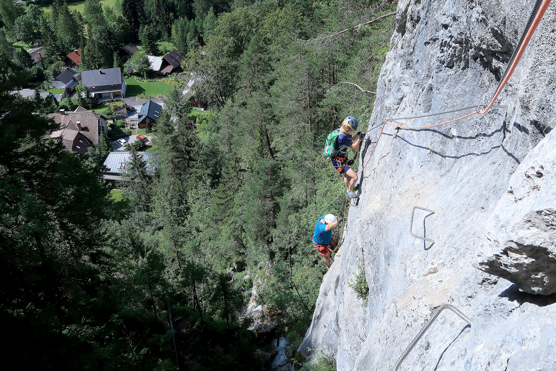 guided ascent on via ferrata jerman