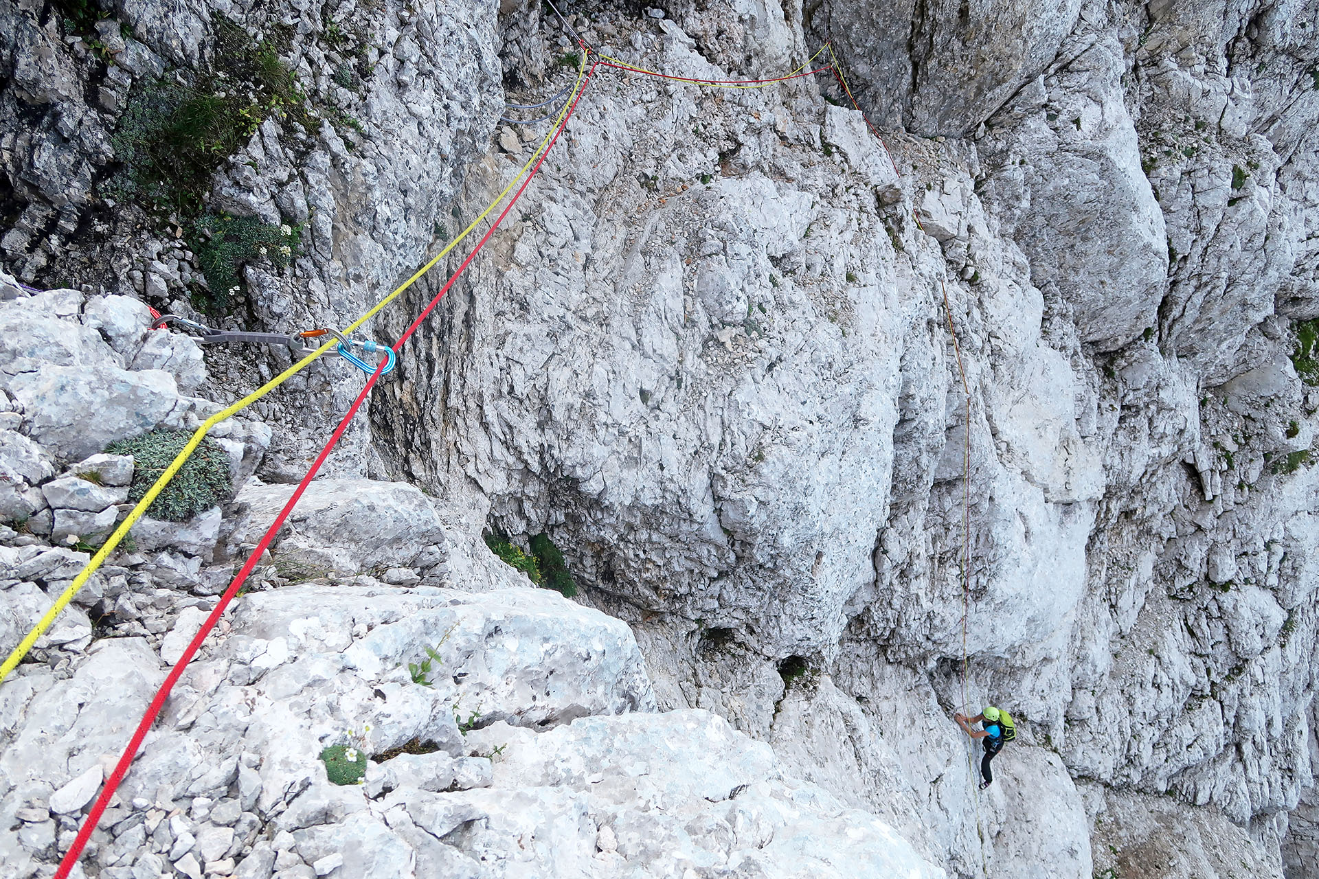 Bavarian route in Triglav north wall have exit to Triglav glacier