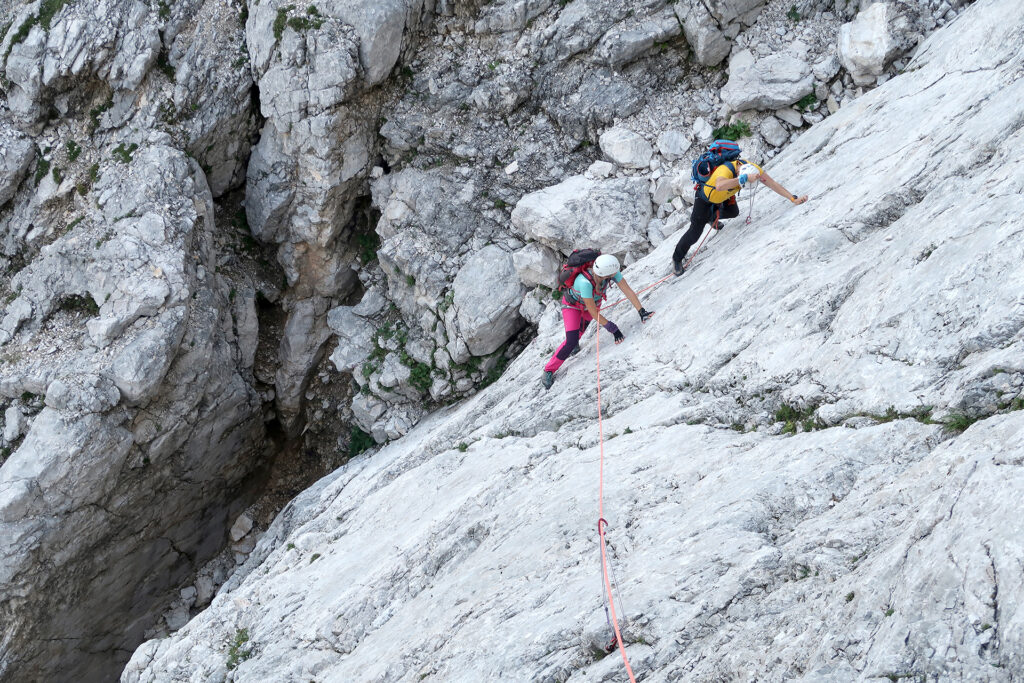 Slovenian route in Triglav north wall  with IFMGA guides