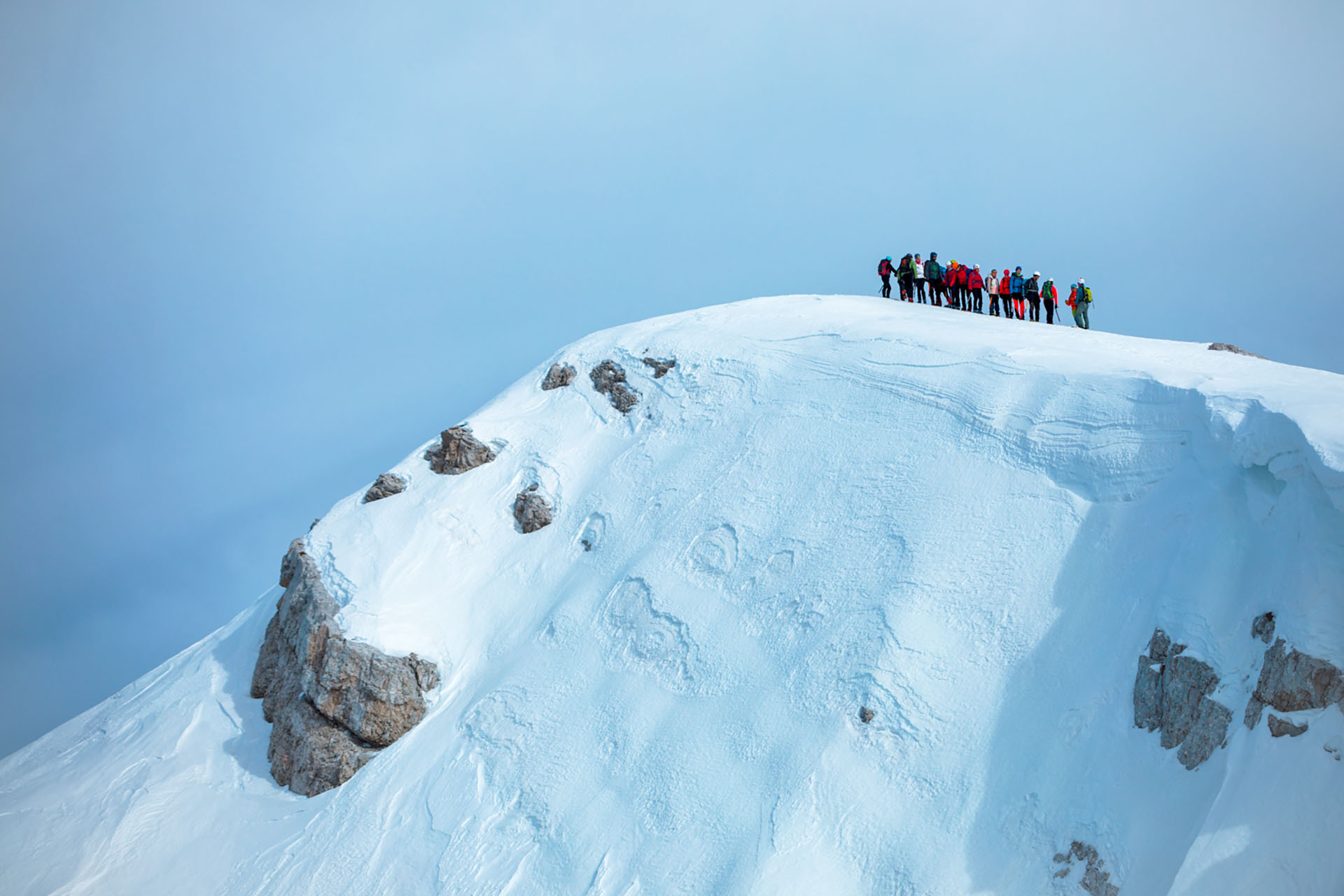 Guided winter tour in mountaineering course with IFMGA guides