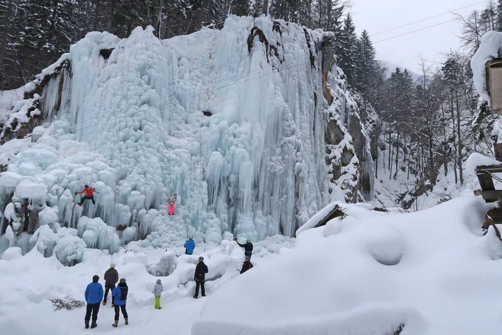 Ice climbing day trip in Mlačca gorge in Mojstrana
