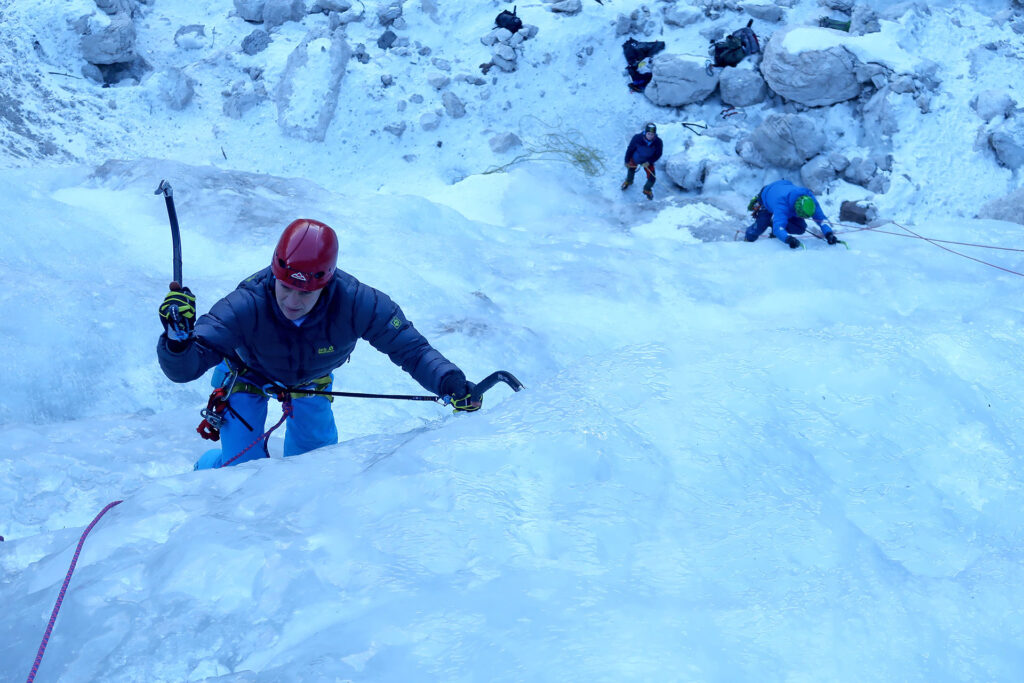 Ice climbing guided tours in Slovenian watterfals