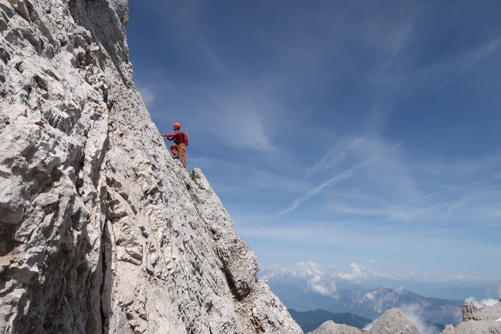 Guiding across mountain ridges of Slovenian Alps with IFMGA guides