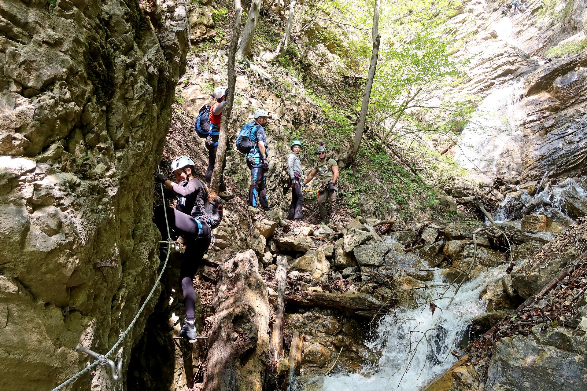 Guided ascent with a mountain guide in via ferrata Dobršnik