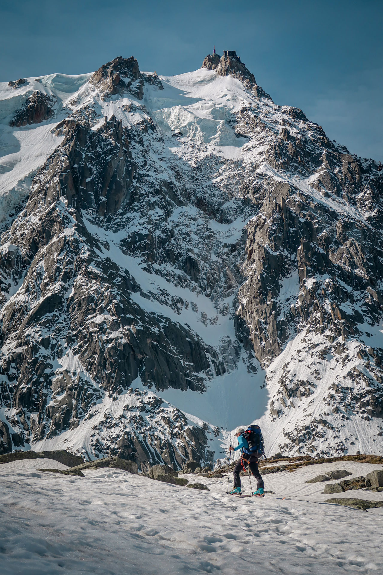 Ski touring ascent of Mont Blanc with a guide.