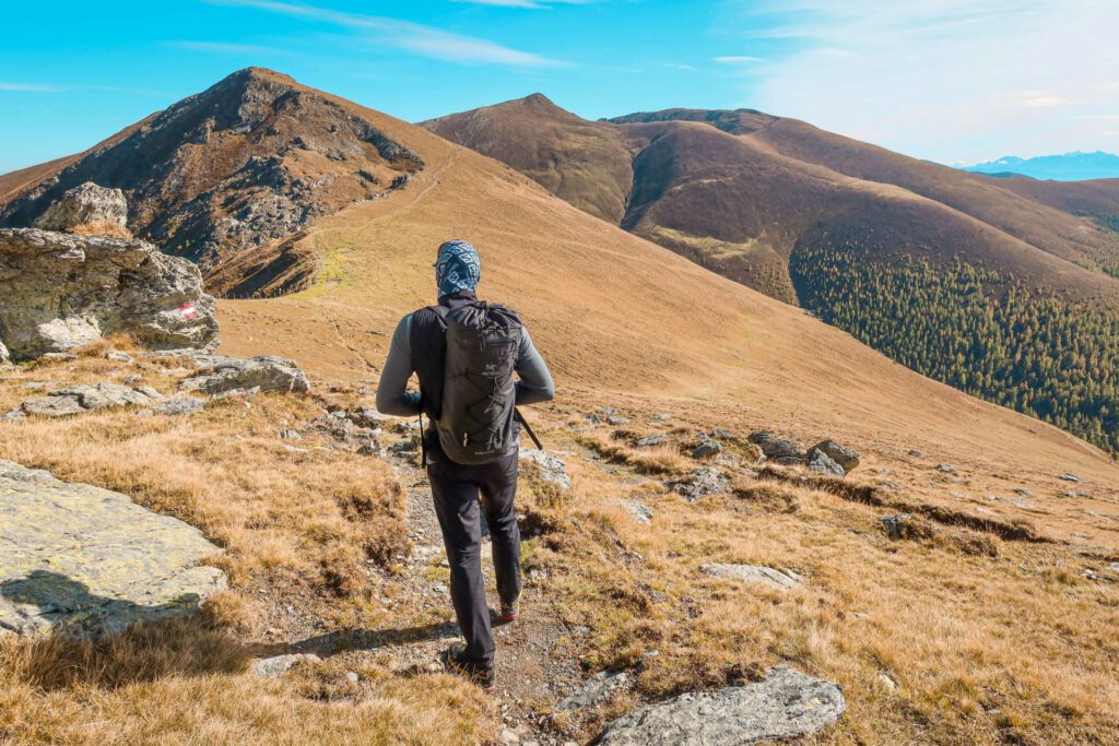 Hiking traverse in the Nockberge mountains