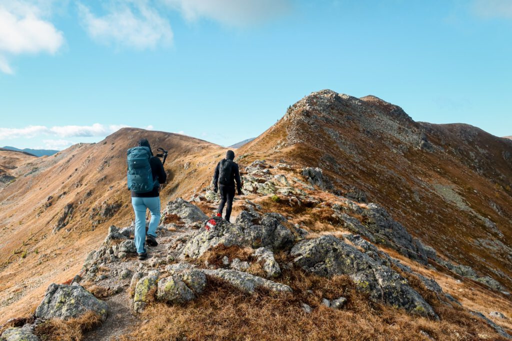 Hiking traverse in the Nockberge mountains