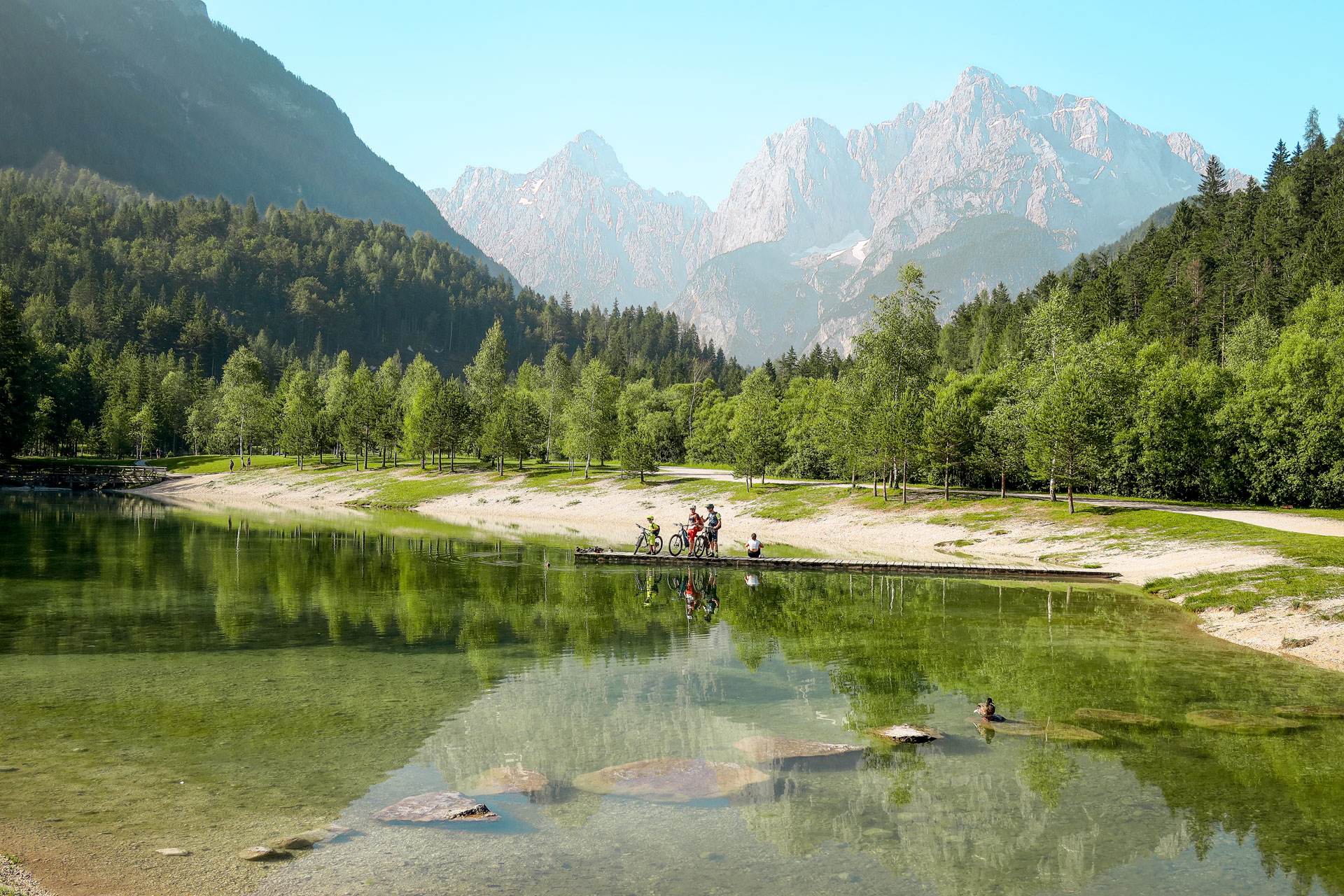 Trans Slovenia MTB - Lake Jasna on first stage of Trans Slovenia