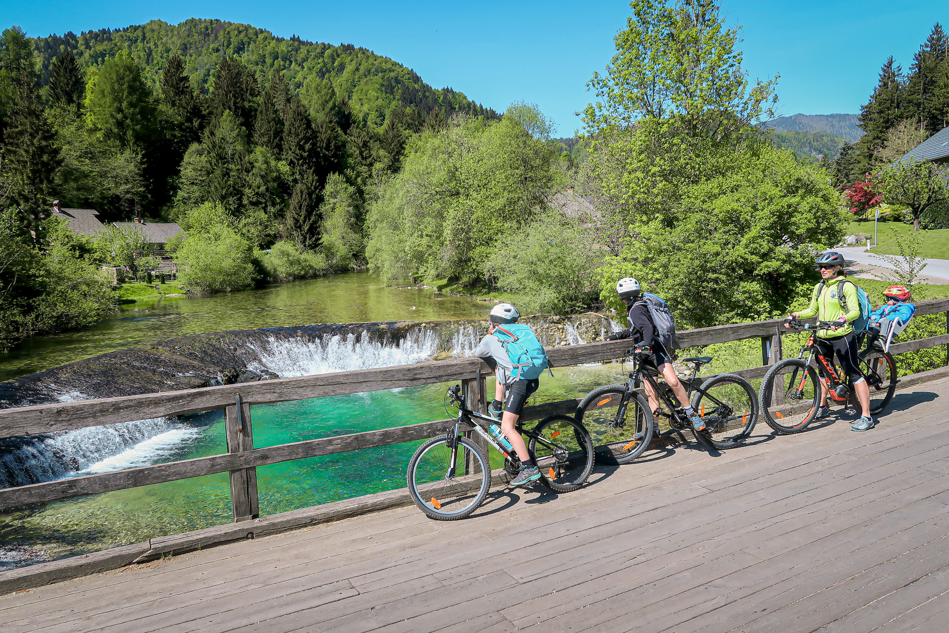 Cycling tour from Mojstrana trough glacier valley to Bled and Jesenice