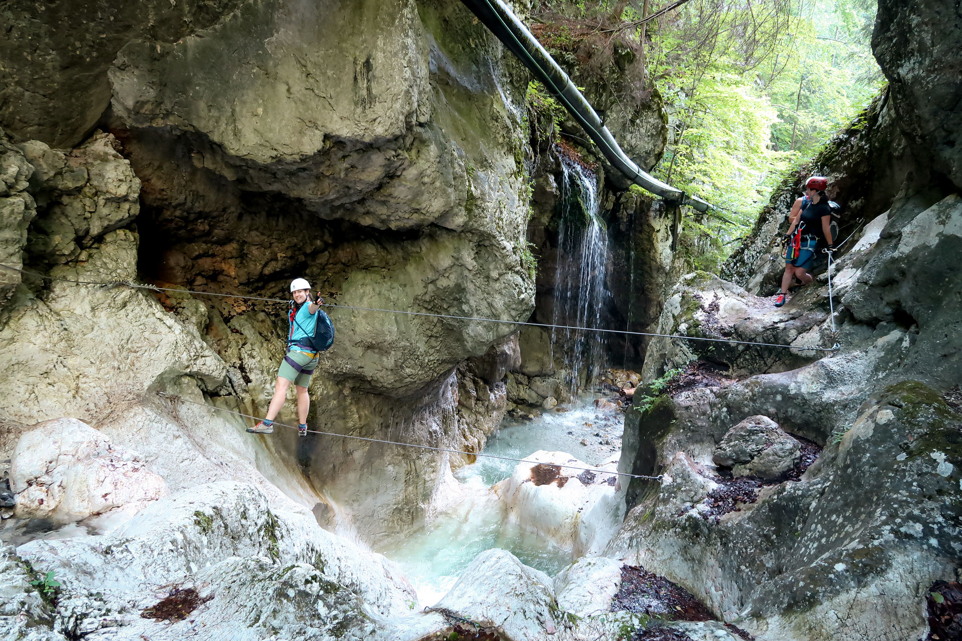 guided ascent on via ferrata hvadnik