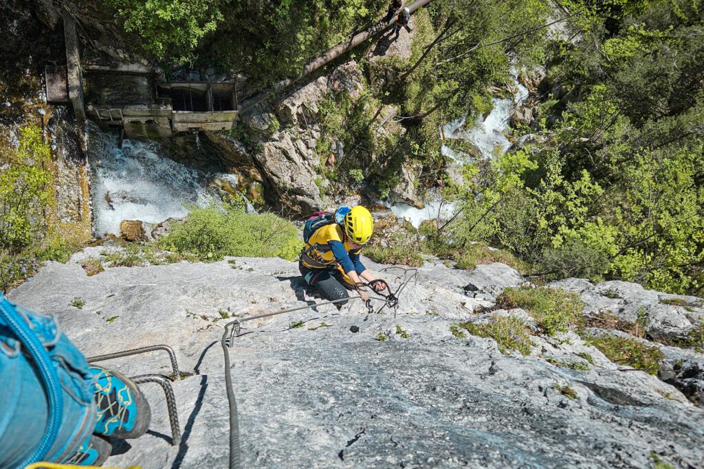 guided ascent on via ferrata jerman