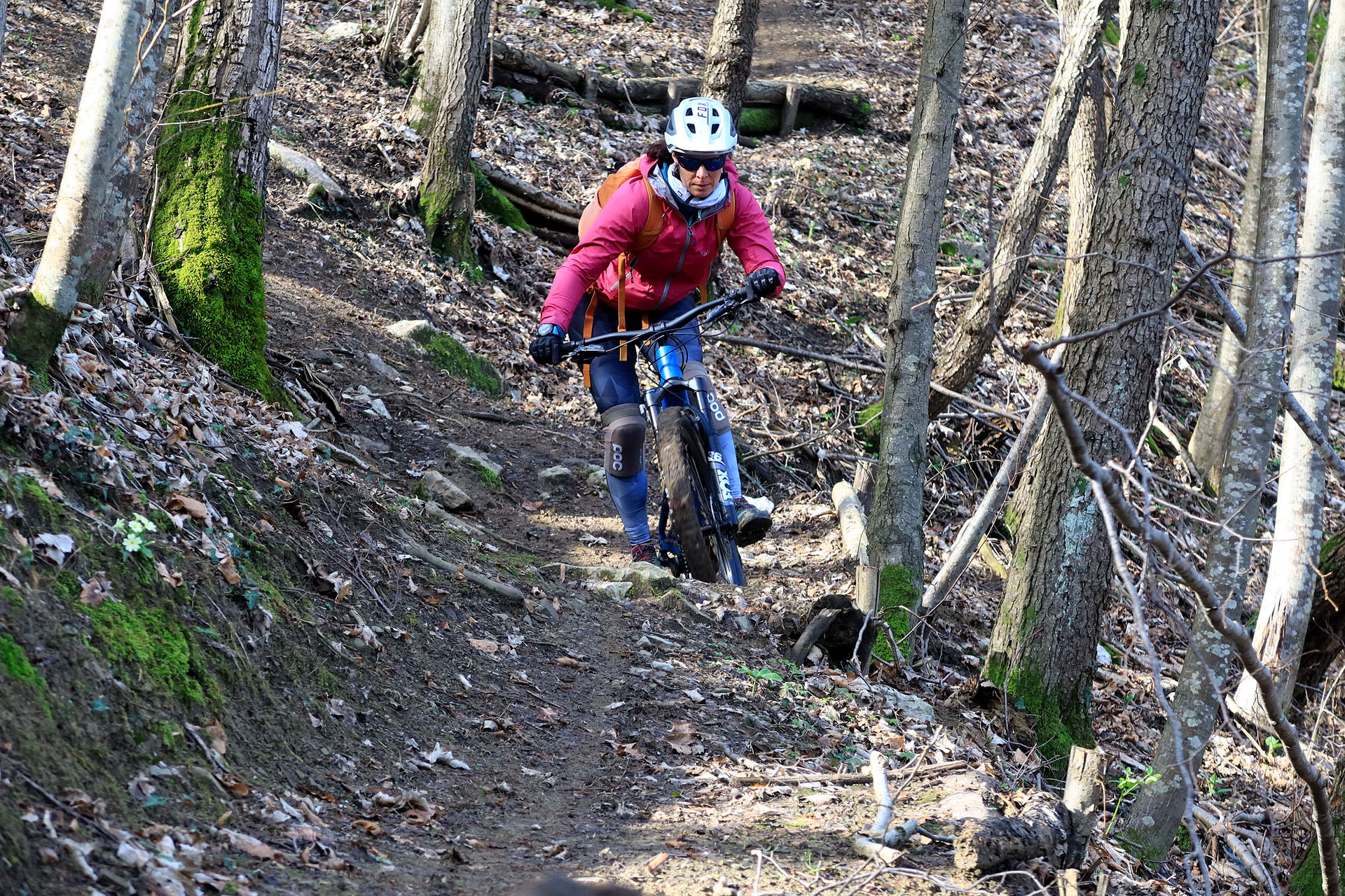Spust čez planine pod Karavankami s Stolom v ozadju