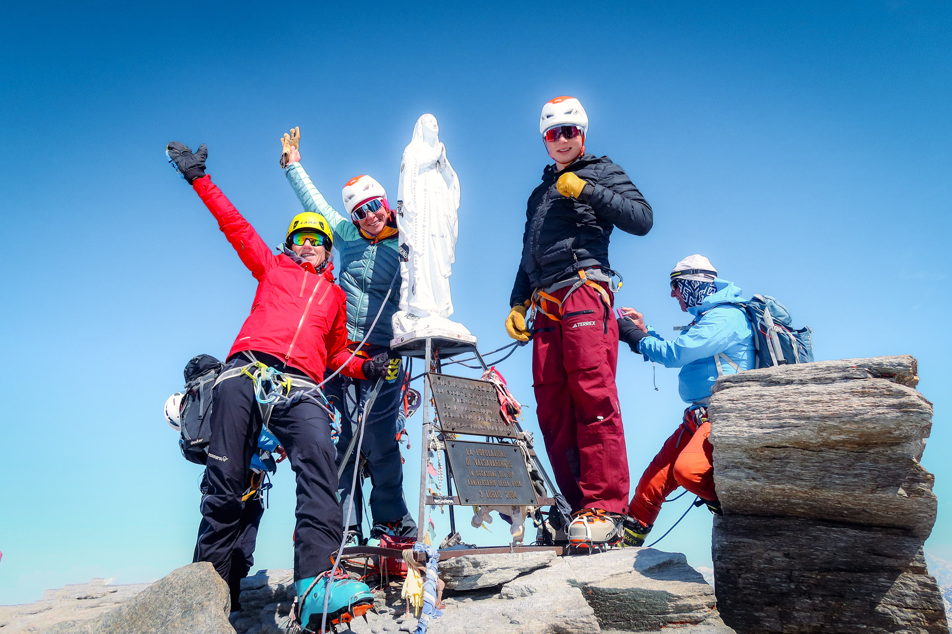 The top of Gran Paradiso with iconic statue of Mary