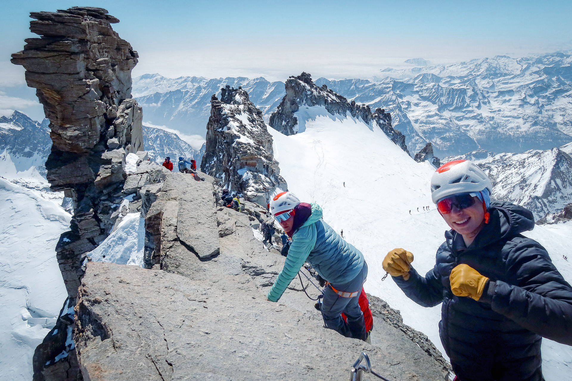 Descent from Gran Paradiso via the same ridge as before